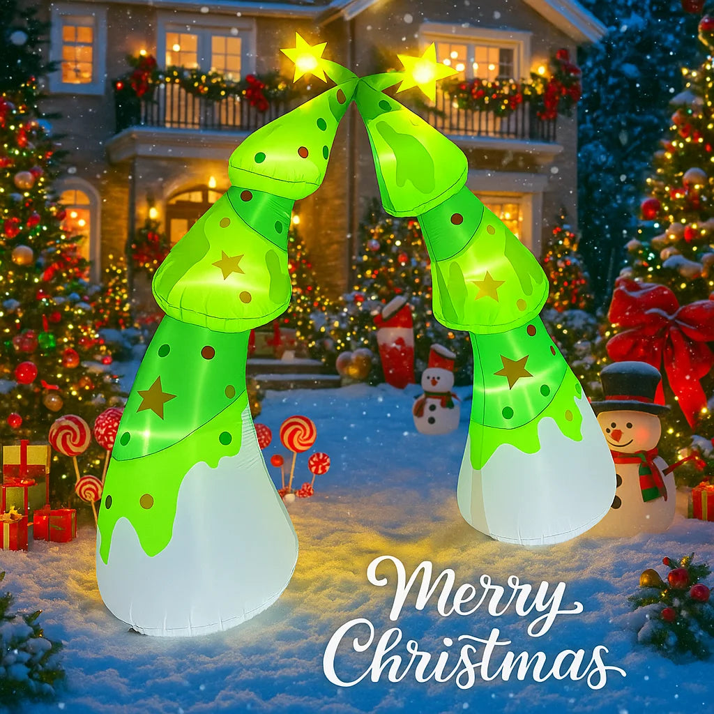 2.7M/9FT Christmas Tree Archway Decorations Home Inflatable Toys with - Side View