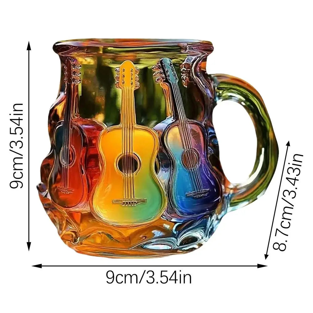 Guitar Mug Novelty Music Themed Mug Cup Latte Milk Hot Cocoa Beverages Glasses N - View 15