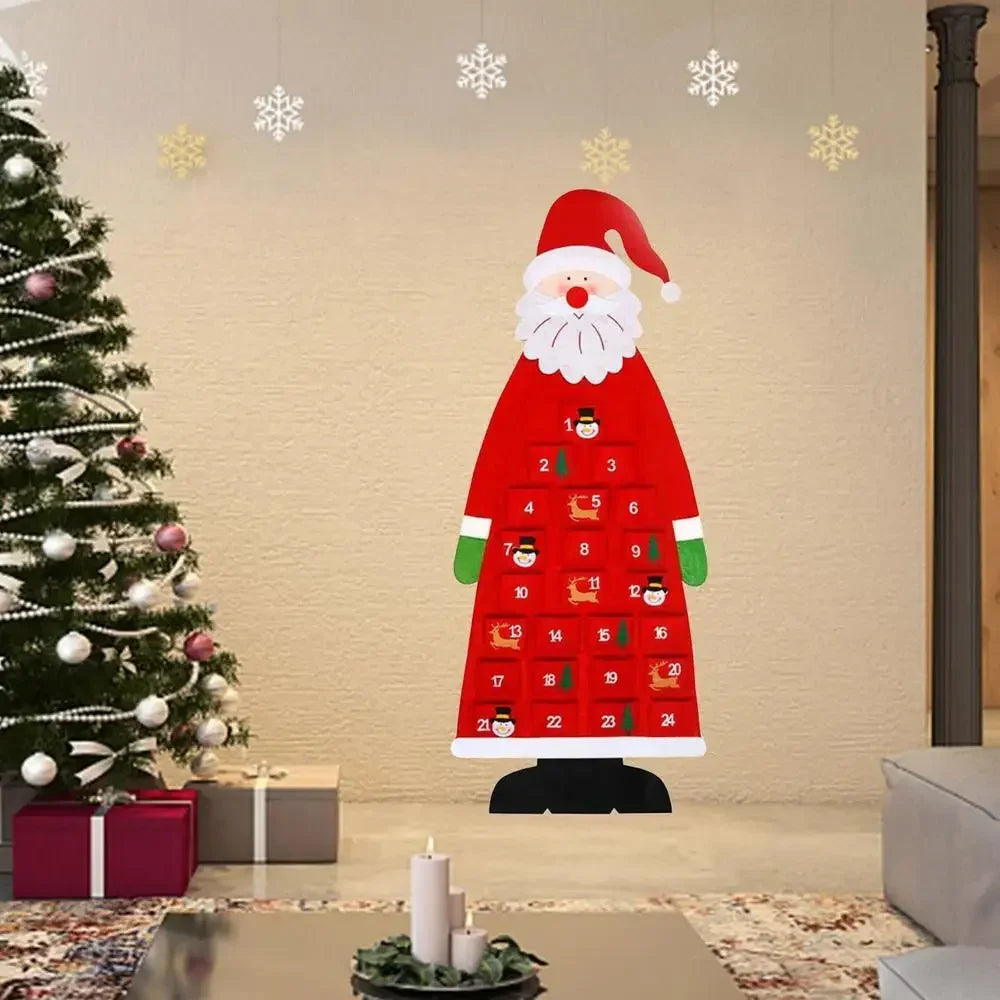 Christmas Felt Tree Advent Calendar Countdown Wall Hanging Festive Dec - Texture Detail
