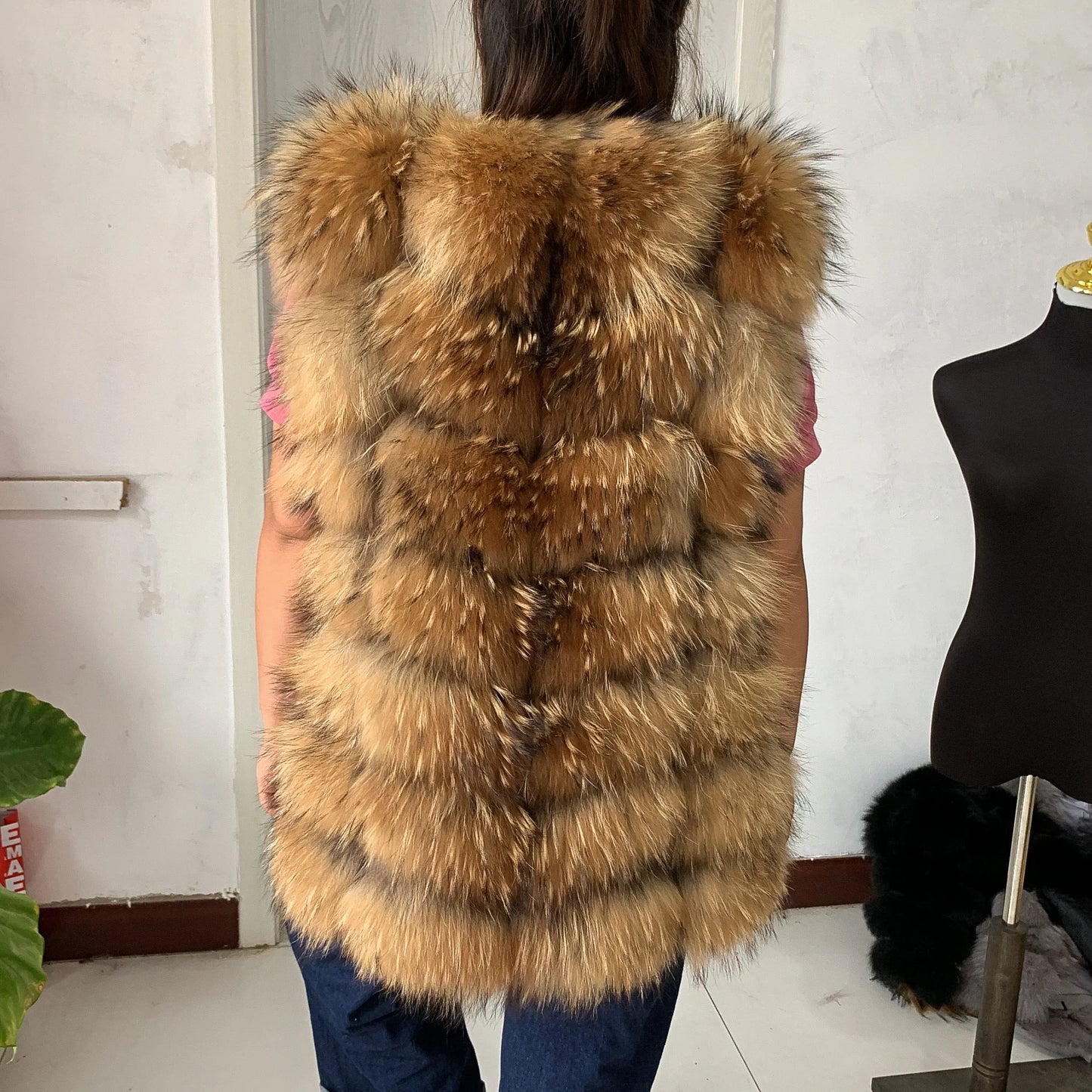 Natural fox fur vest ladies winter autumn coat warm vest made of natural fur wom - View 21