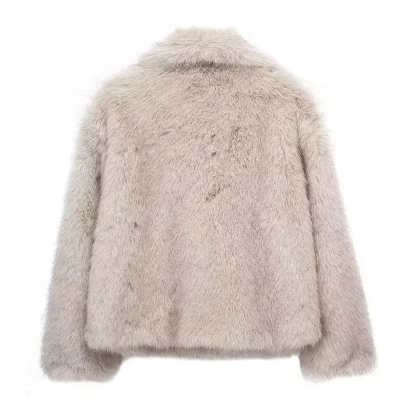 HXAO Winter Faux Fur Coat 2024 Woman New in coats Autumn Fur Plush Fluffy Jacket - View 14