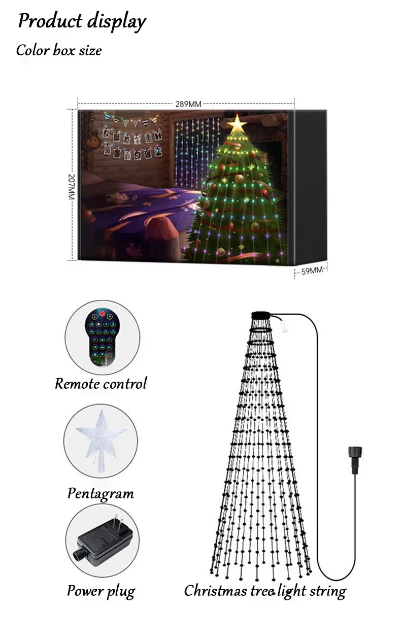 Smart Christmas Tree Lights App DIY Text Pictures Music Rhythm LED RGB String Li - View 19