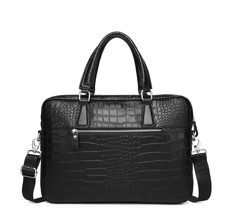 SCHLATUM Genuine Leather Crocodile Grain Briefcases Hard For Men 15.6 Inch Lapto - View 14