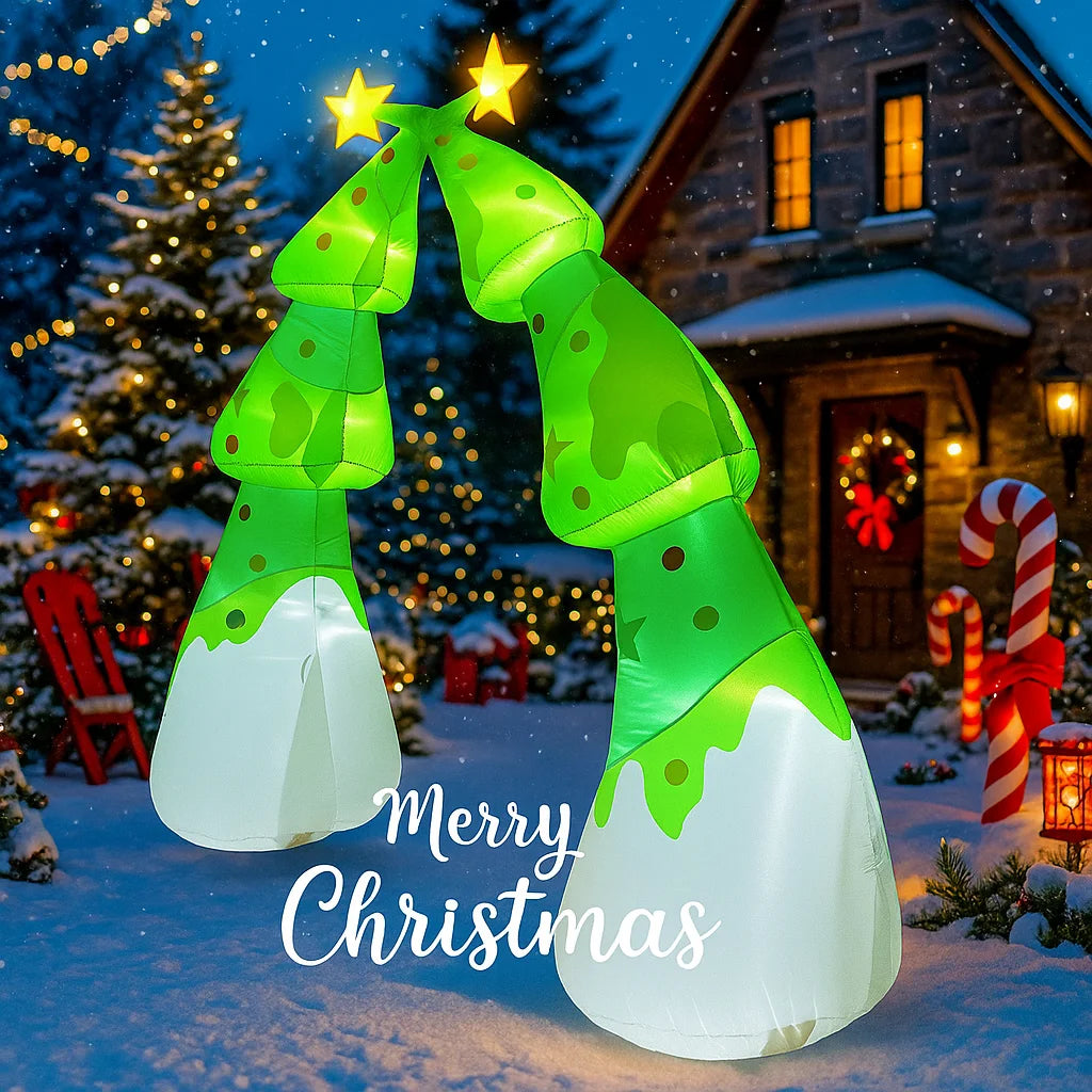 2.7M/9FT Christmas Tree Archway Decorations Home Inflatable Toys with - Close-up View