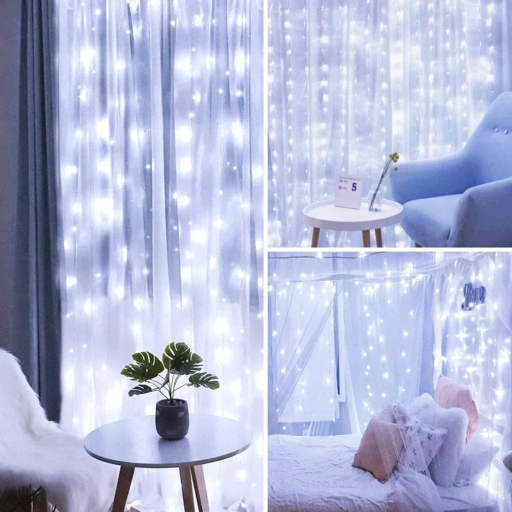 Christmas Lights Curtain Garland Merry Christmas Decorations For Home - View 24