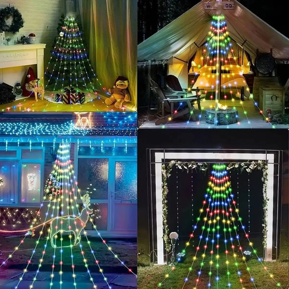 Christmas Tree Decorative Light Strip RGB Starry Light String 180LED D - Back View