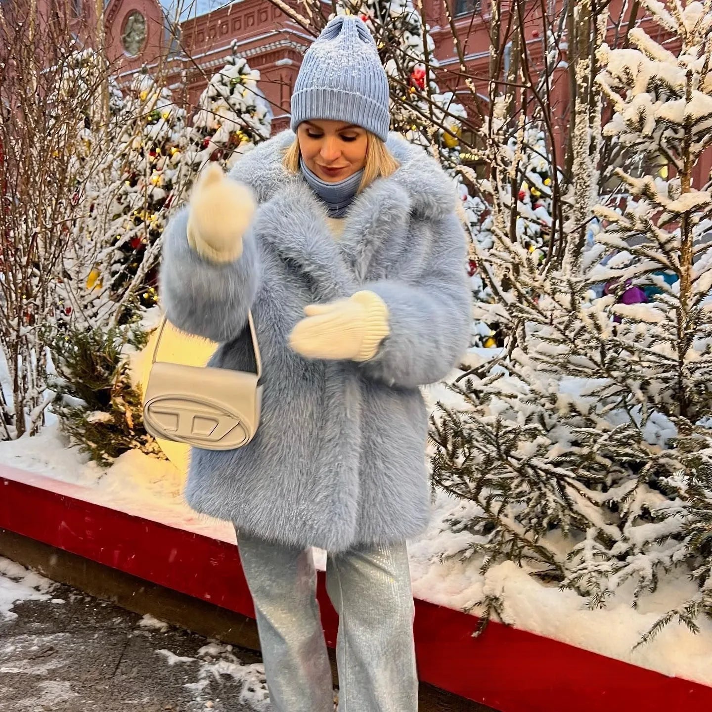 Faux Fur Coats Women Mid Length Turn Down Collar Coat Thick Warm Y2k Streetwear - View 5