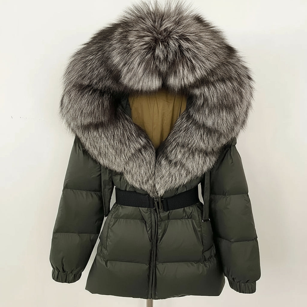 OFTBUY 2025 Puffer Jacket Women - Fox Fur Hooded Duck Down Coat - Product Details