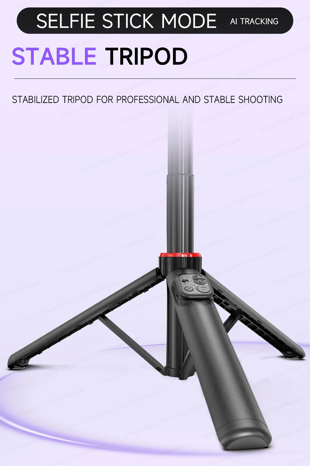 AI Tracking Deskpot Gimbal Tripod with Extendable Selfie Stick for Mob - View 22