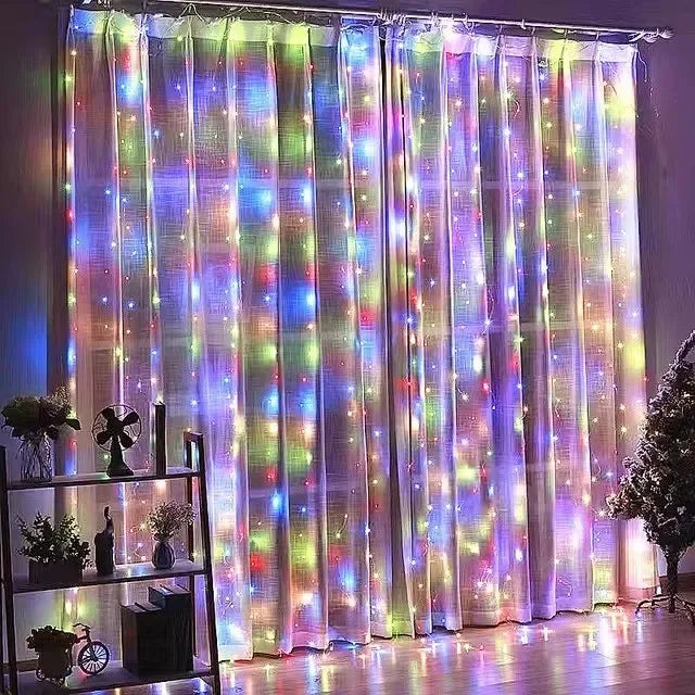 Christmas Lights Curtain Garland Merry Christmas Decorations For Home - View 29