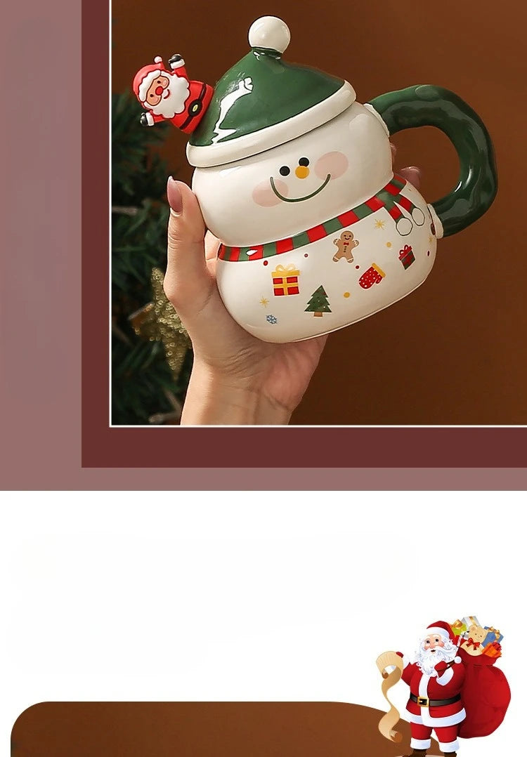 Creative Christmas Ceramic Cup Cartoon Snowman Mugs Gift Box for Christmas Household Coffee Mug Milk Cup - Image 12