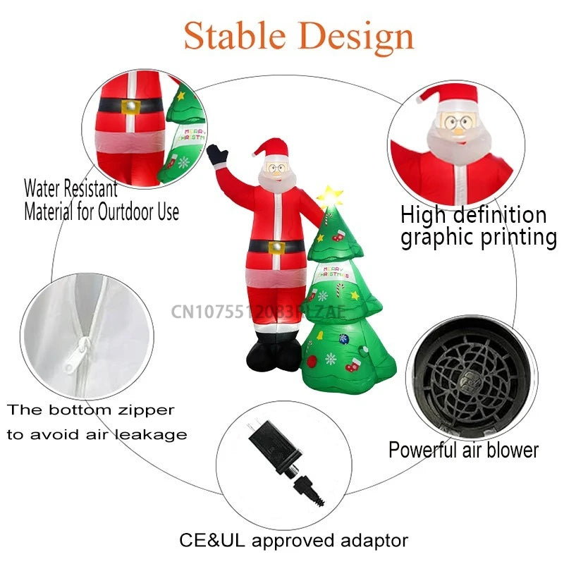 2.5M/8FT Christmas Party Holiday DIY Decorations Inflatable Santa Clau - Detail View