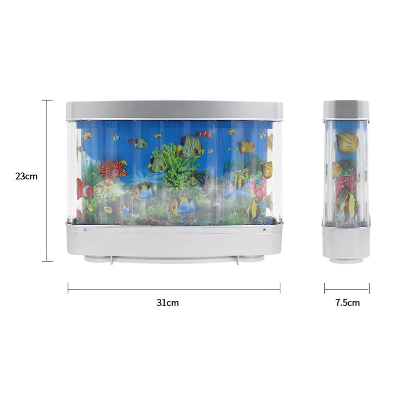Desktop Aquarium Fish Tank Decorative Light Usb Dynamic Fish Tank Decorative Lig - Back View