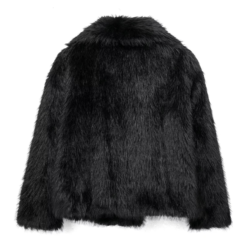 HXAO White Faux Fur Coat 2024 Woman New in coats Autumn Winter Fur Plush Fluffy - View 9