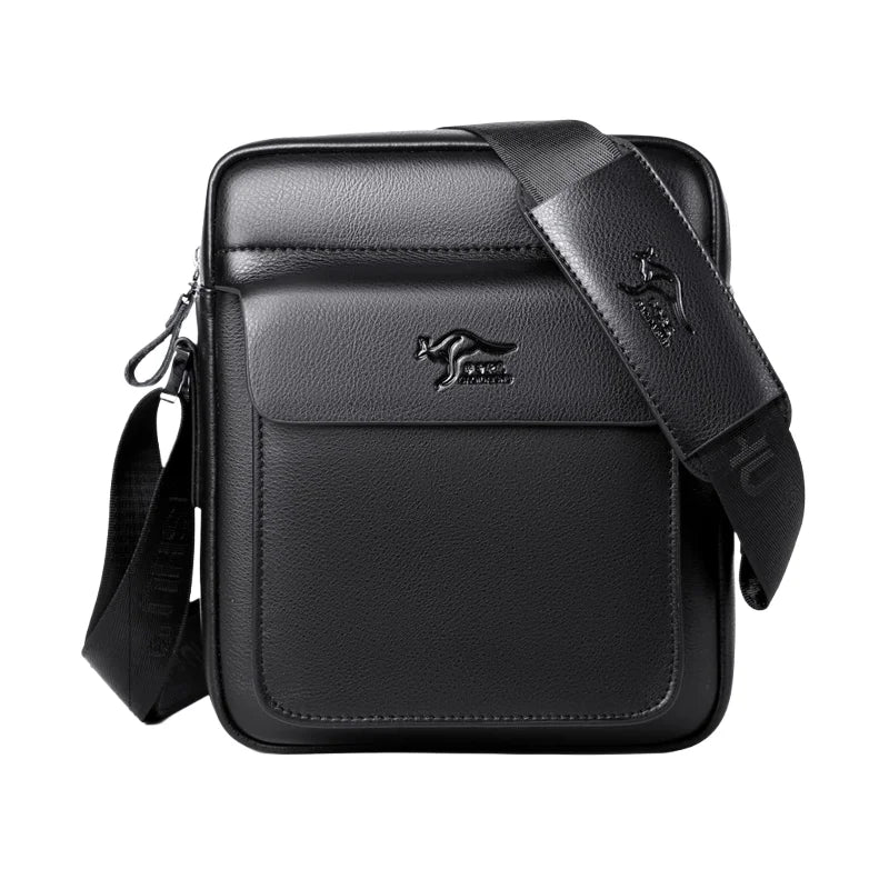 PU Leather Crossbody Bag for Men - Square Sling Shoulder Bag with