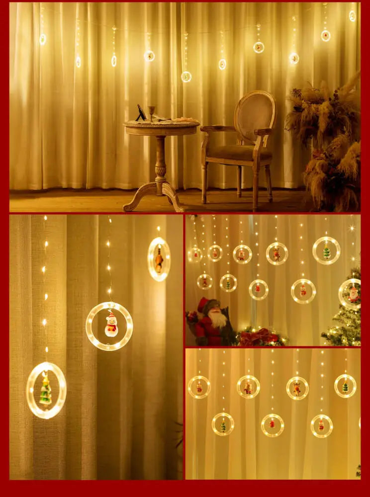 Christmas Led Decorative Lights Strip Star Curtain Lights Christmas Tr - Full View