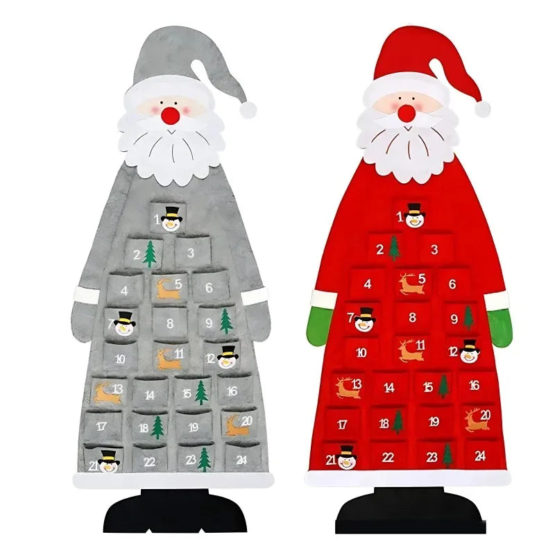 Christmas Felt Tree Advent Calendar Countdown Wall Hanging Festive Dec - Detail View