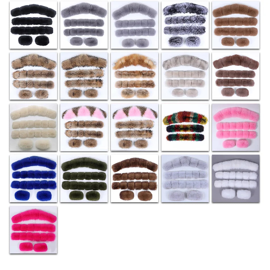 MAOMAOKONG 2024 Winter Women Coat Natural Fox Fur Collar Cuff Black Jackets Outw - View 47