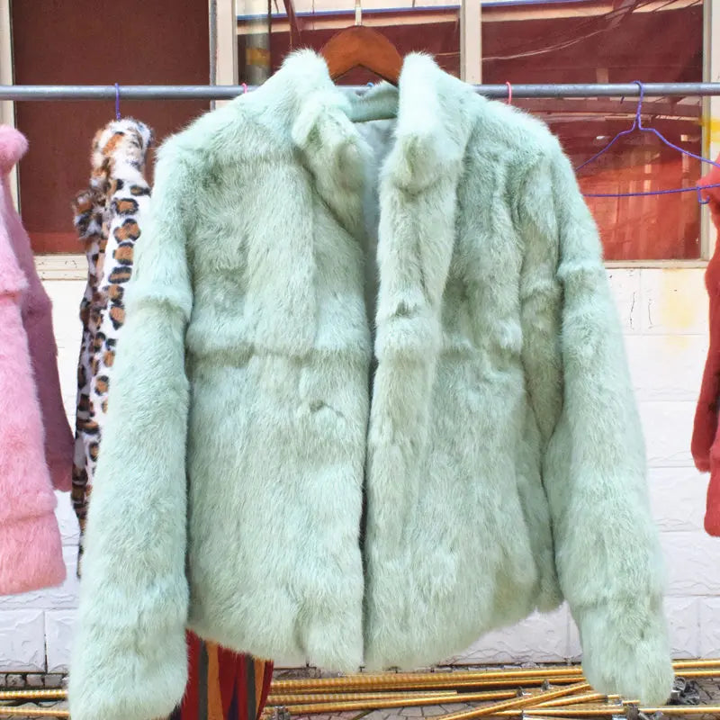 Fancy Rani Natural Rabbit Fur Coat Women Winter Jacket Real Leather And Fur Wome - View 72