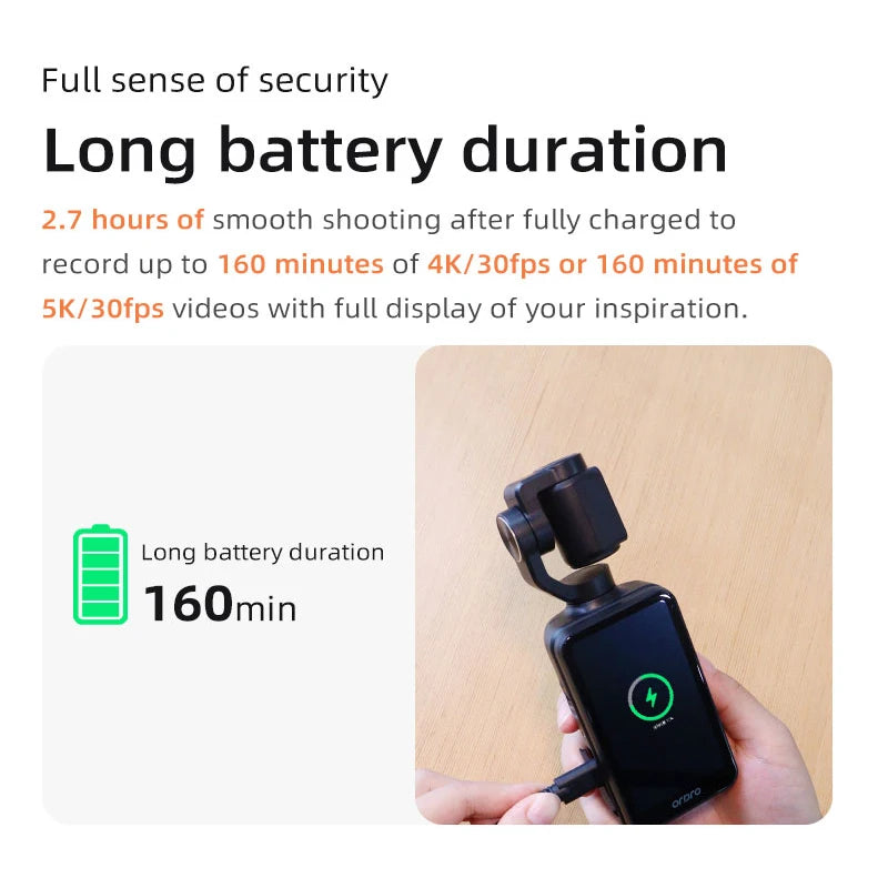 ORDRO M5 Action Camera 4k Handheld Pocket Digital Camcorder 3-axis Gimbal Stabil - View 5