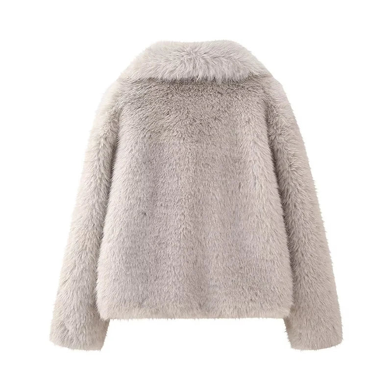 SIYANG 2024 Autumn Winter Women Casual Faux Fur Jackets Fashion Streetwear Solid - View 9