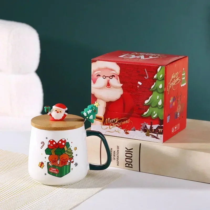 Christmas Tree Mug Box Ceramic Mug Christmas Gift Ceramic Mug with Lid - View 14