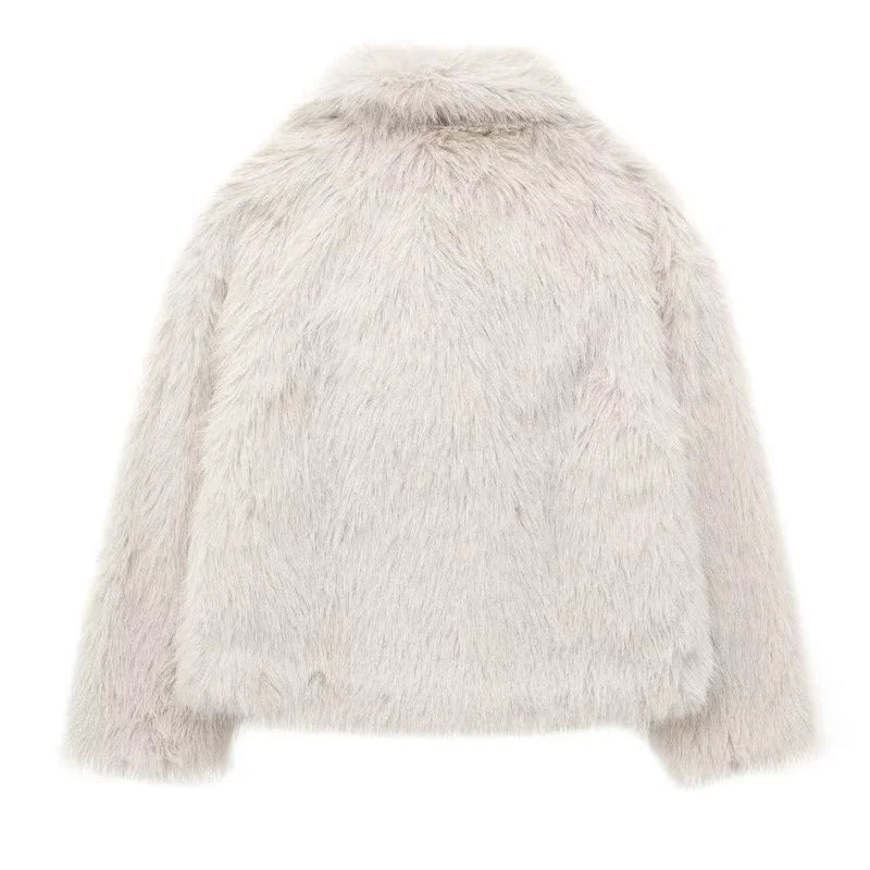HXAO Winter Faux Fur Coat 2024 Woman New in coats Autumn Fur Plush Fluffy Jacket - View 16