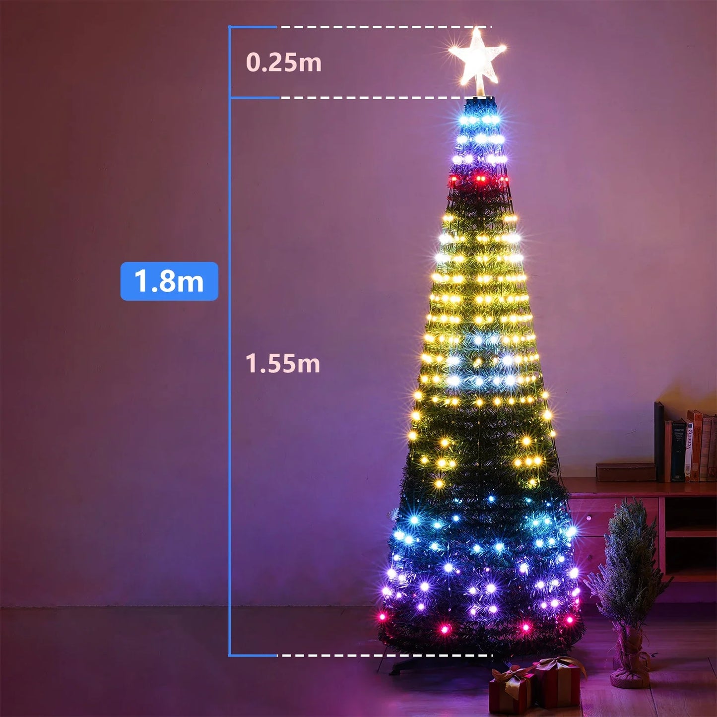 Christmas Tree Star Lights Smart RGB Christmas Light with Remote Timer - View 15