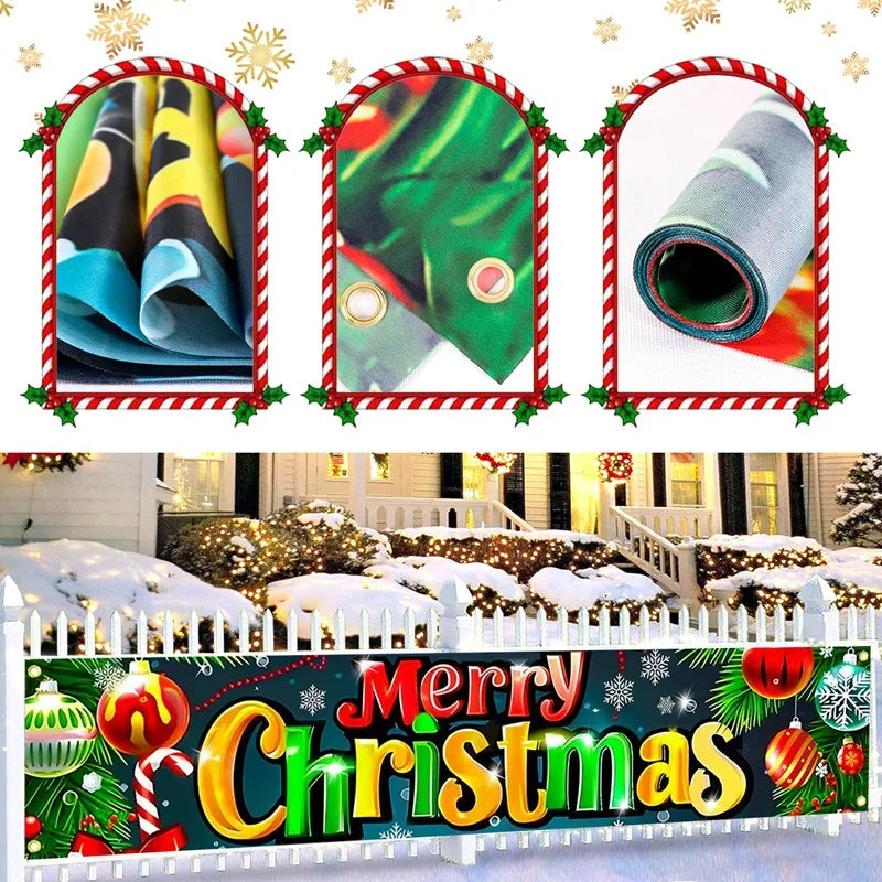 Christmas Outdoor Banner Merry Christmas Decorations For Home 2025 Out - Lifestyle View