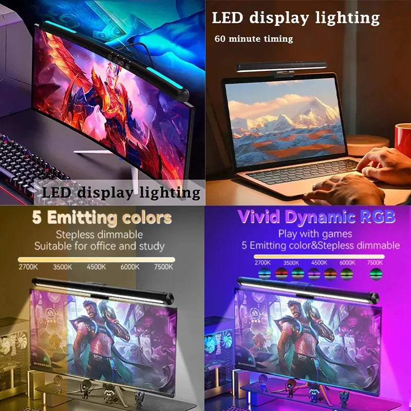 LED Screen Light Bar Monitor For Pc Screen Hanging USB Stepless Dimming RGB Curv - View 5