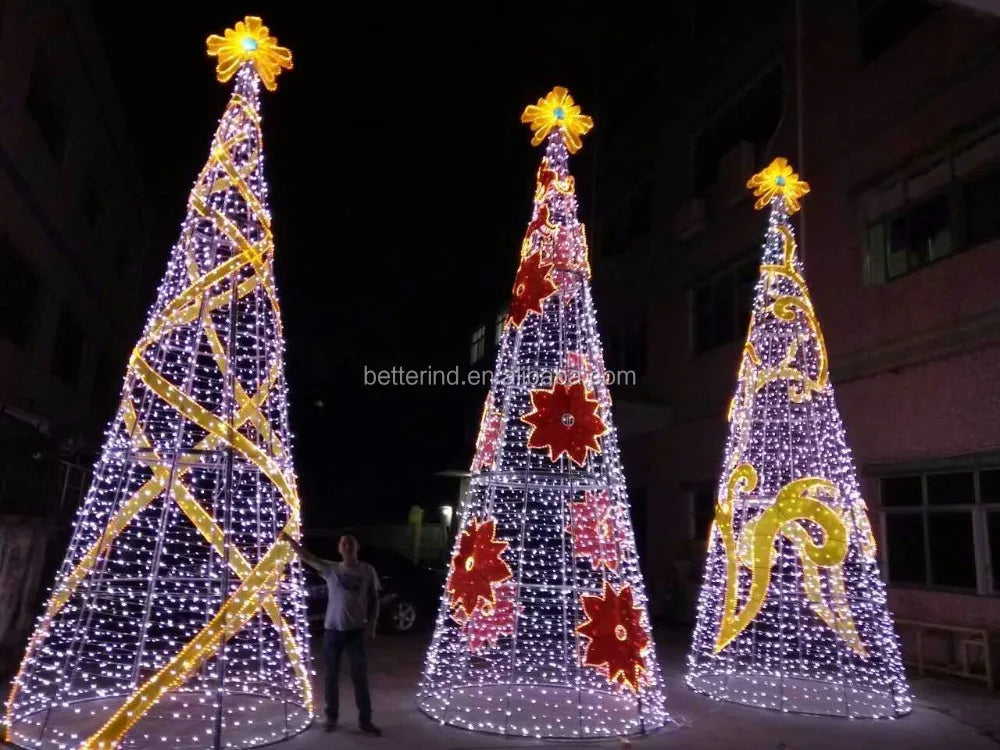 Outdoor LED Christmas Tree for Commercial Street Decorations - Detail View
