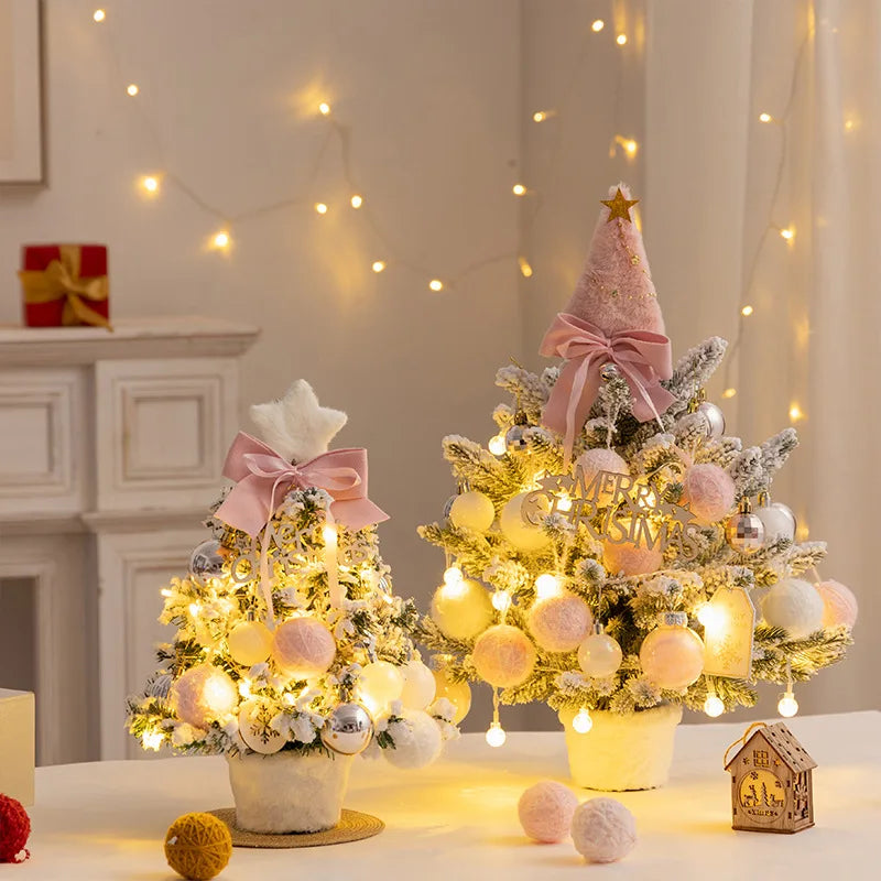 Christmas Tree DIY Set 35cm Xmas Tree with LED Lights Tabletop Ornamen - Lifestyle View