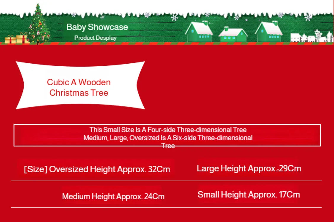 Christmas decorations small mini wooden Christmas tree DIY three-dimen - Pattern Detail