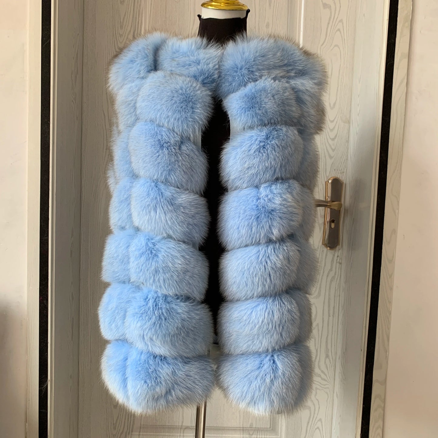 Natural fox fur vest ladies winter autumn coat warm vest made of natural fur wom - View 26