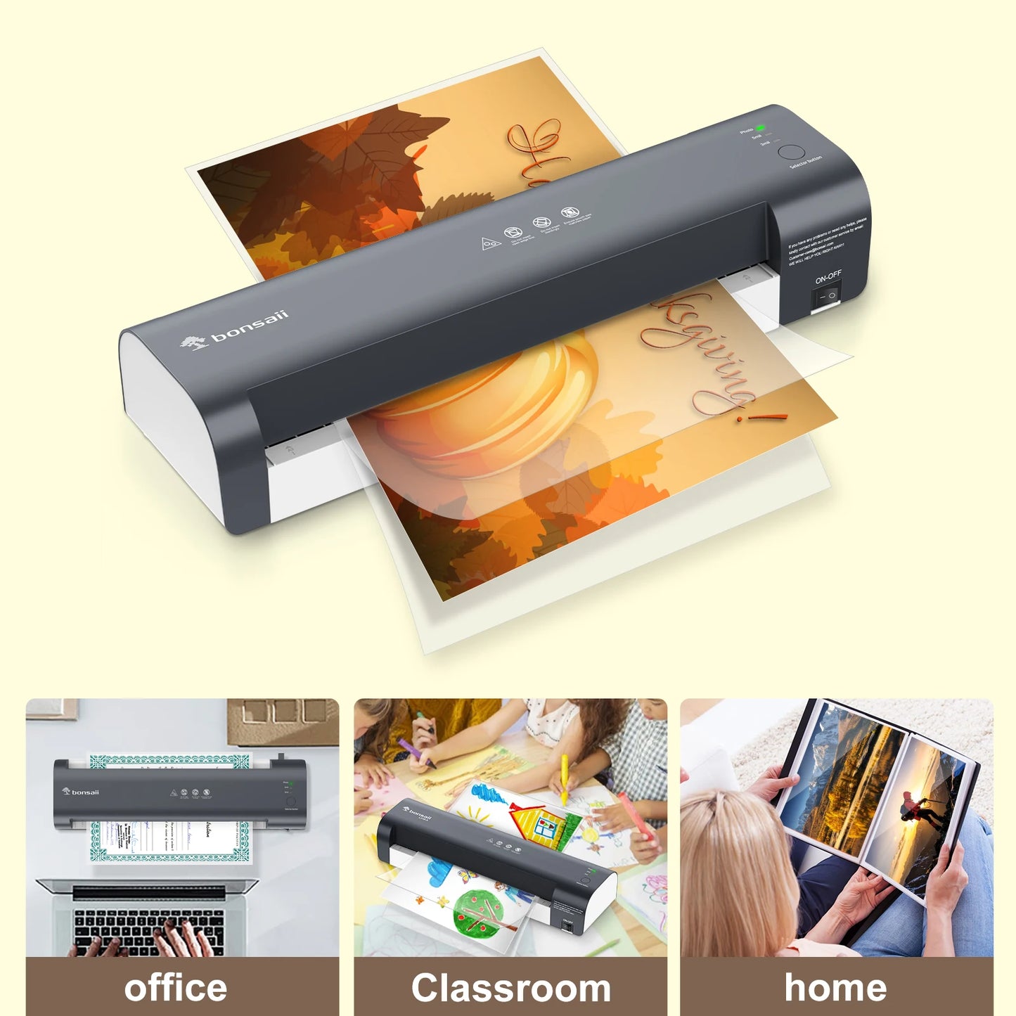 BONSAII Laminator 13 inch A3 - Never Jam Smart Temp - View 10