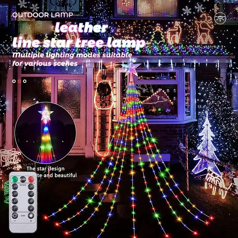 Christmas Tree Decorative Light Strip RGB Starry Light String 180LED D - Alternative Angle