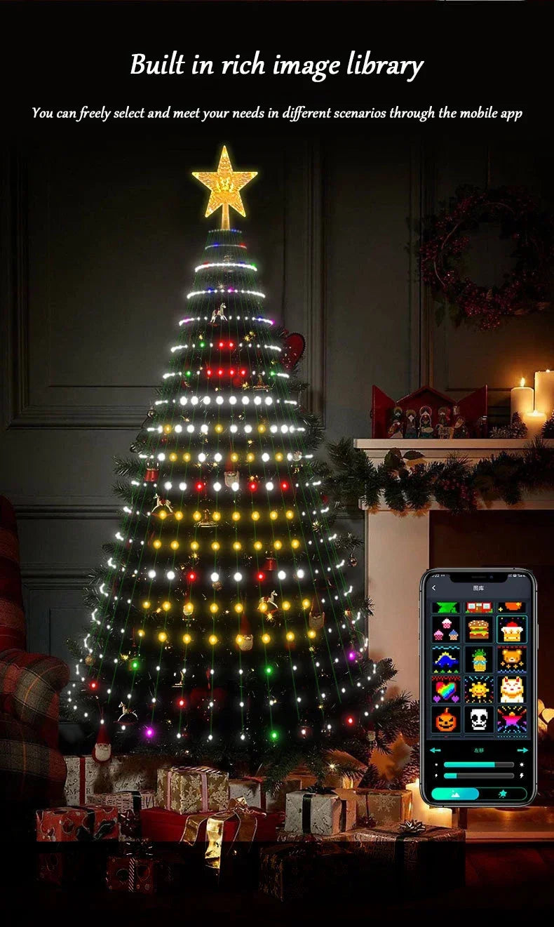 Smart Christmas Tree Lights App DIY Text Pictures Music Rhythm LED RGB String Li - View 11