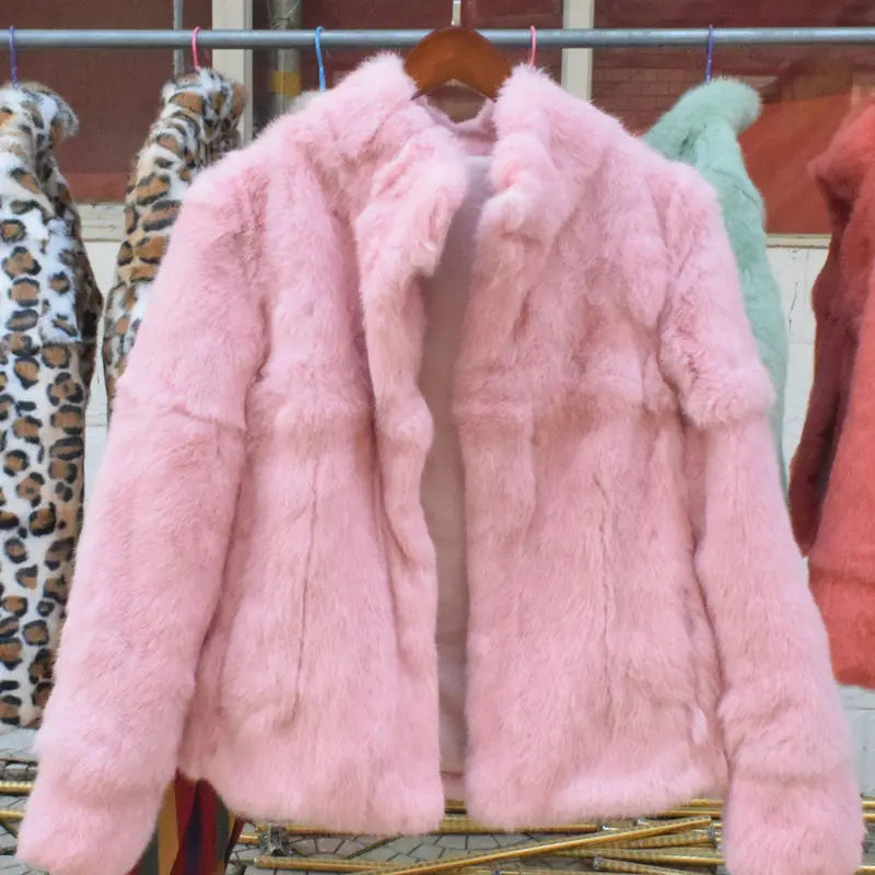 Fancy Rani Natural Rabbit Fur Coat Women Winter Jacket Real Leather And Fur Wome - View 21