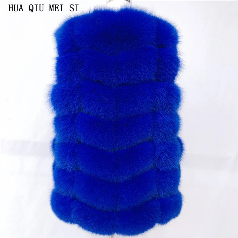 Natural fox fur vest ladies winter autumn coat warm vest made of natural fur wom - View 53