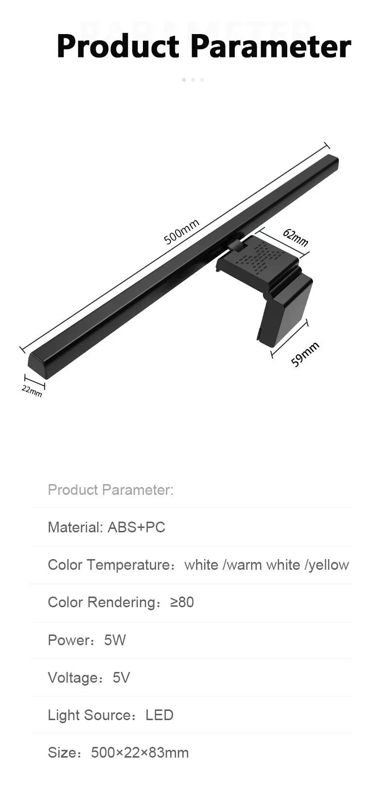 50 CM LED Computer Monitor Light Bar For Learning/Reading Dimming Nigh - View 20