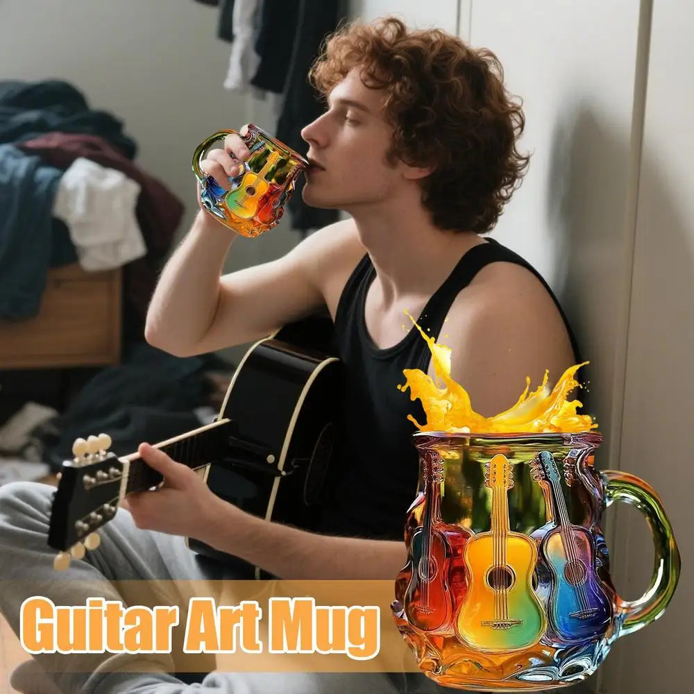 Guitar Mug Novelty Music Themed Mug Cup Latte Milk Hot Cocoa Beverages Glasses N - View 14