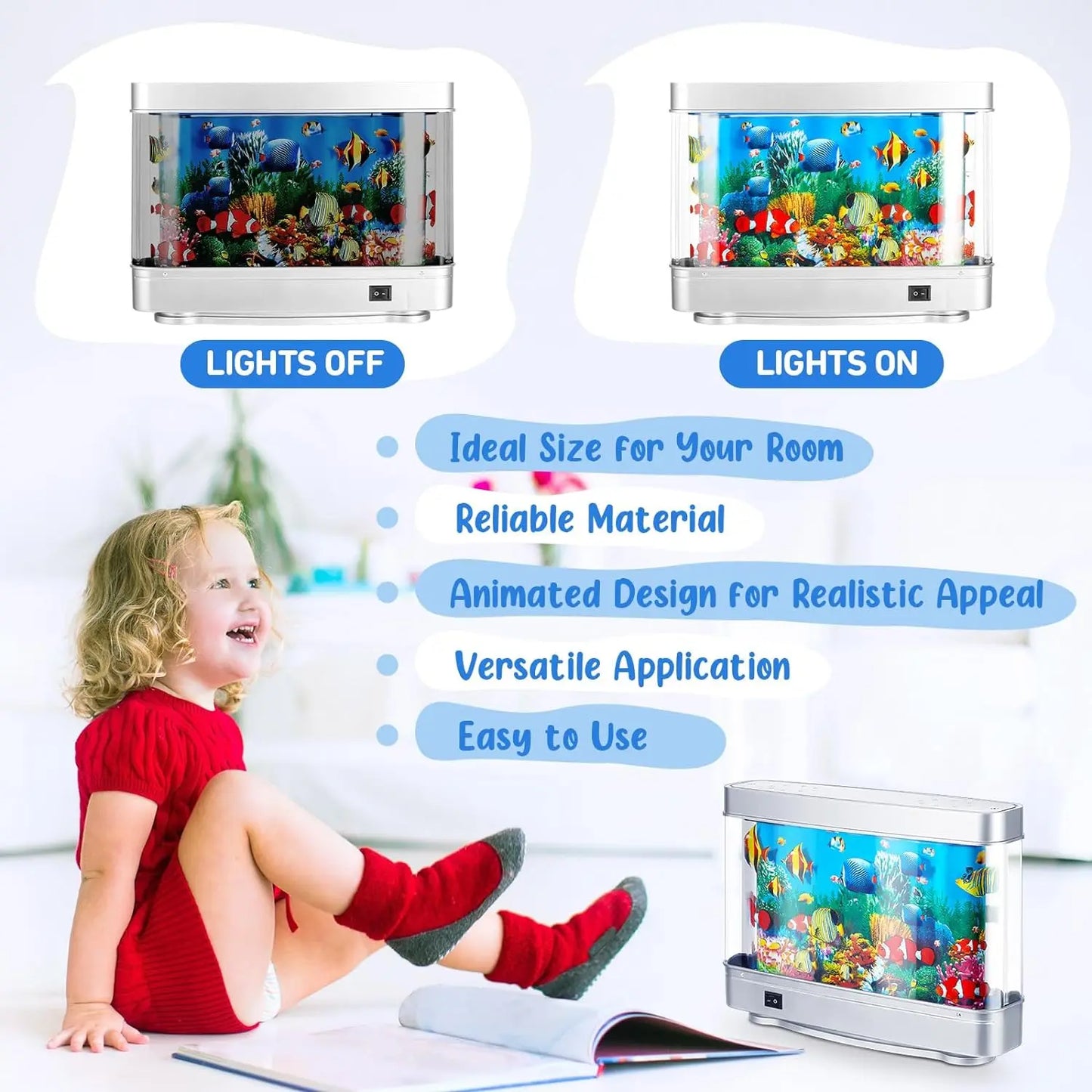 Desktop Aquarium Fish Tank Decorative Light Usb Dynamic Fish Tank Decorative Lig - Detail View