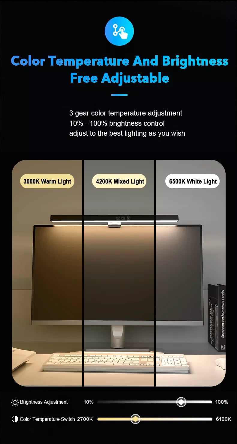 Curved Screen Hanging Light Bar RGB Desktop Background Atmosphere Lamp 3-Color E - View 10