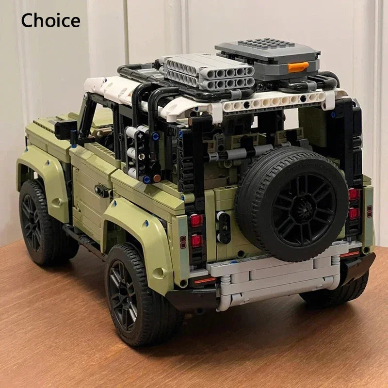 2573PCS Technical Land Off-road Defender Classic Car Building Blocks 4 - Close-up View