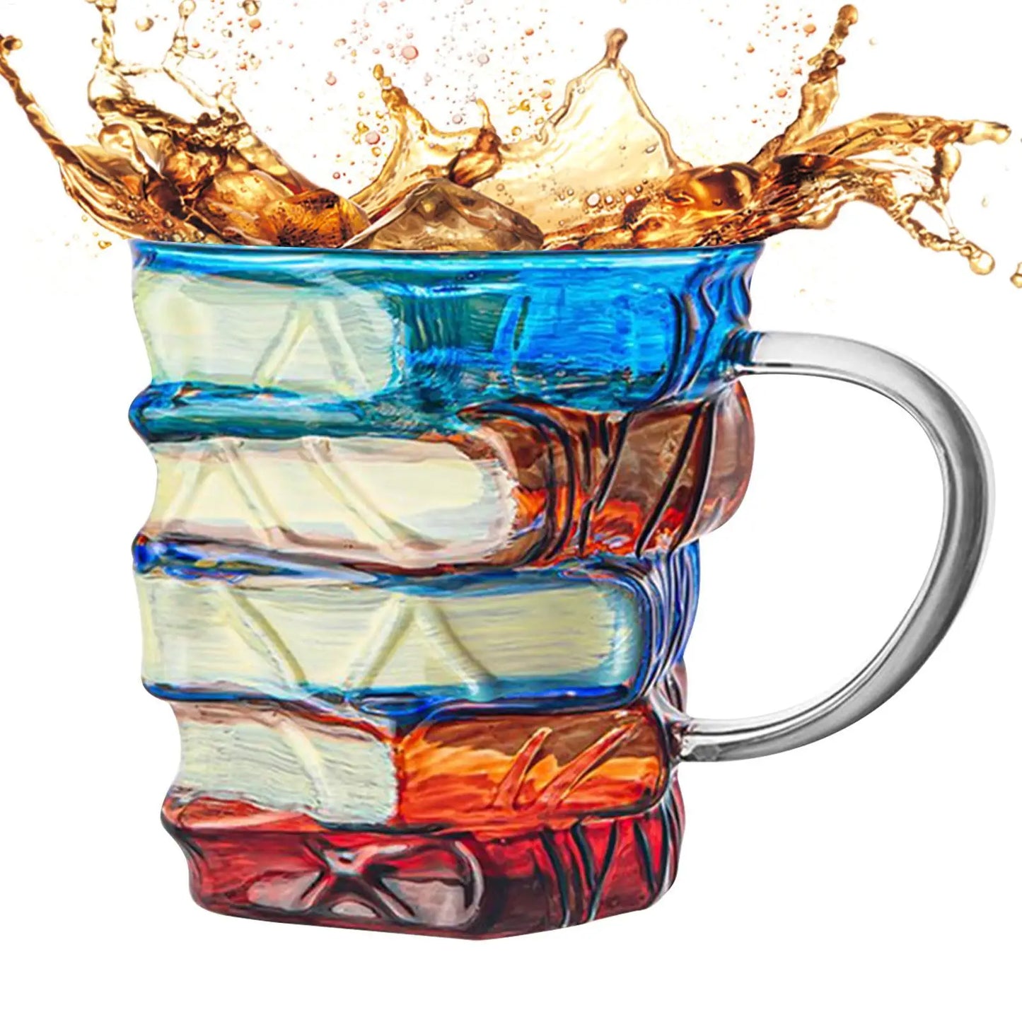 3D Painted Book Mug 350ml Colored Glass Drinking Cups Uni... - Additional View 2