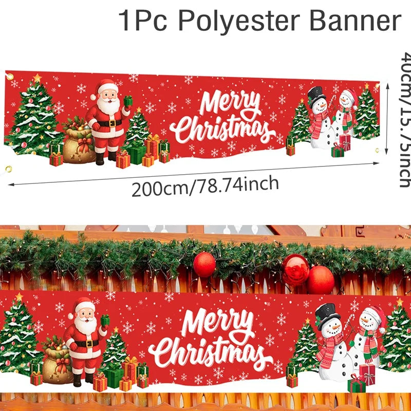 Christmas Outdoor Banner Merry Christmas Decorations For Home 2025 Out - Full View