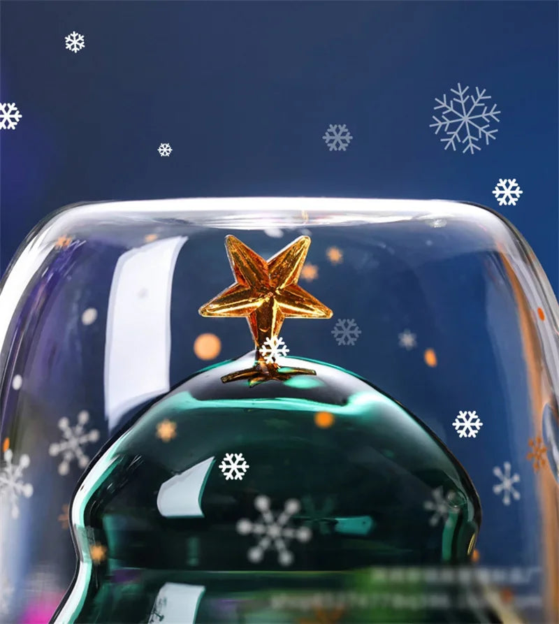 Christmas Gift 300ml Christmas Tree Glass Cup Creative Heat-Resistant - Texture Detail