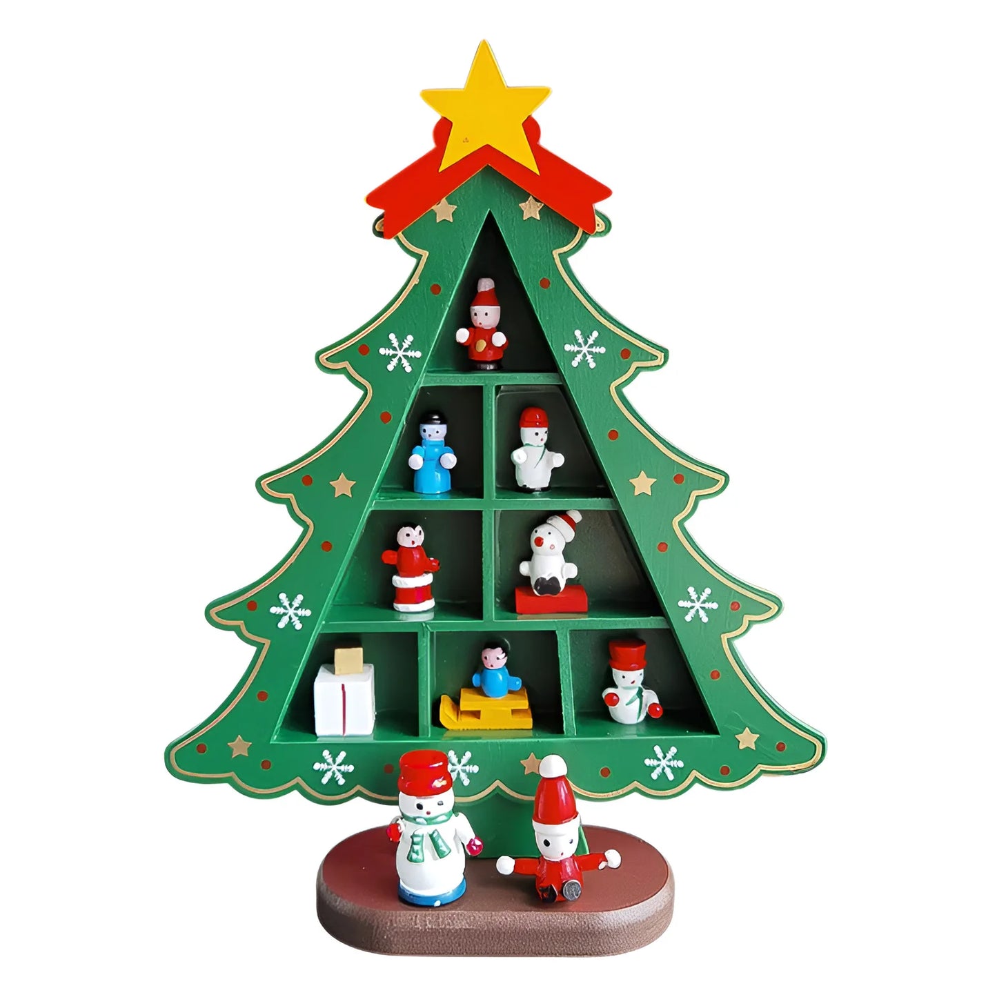 Christmas decorations small mini wooden Christmas tree DIY three-dimen - Packaging View