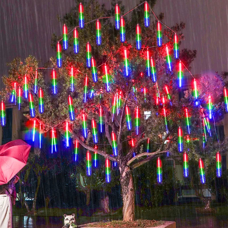 Christmas LED Meteor Garland Festoon Holiday Strip Light Outdoor Water - Usage View