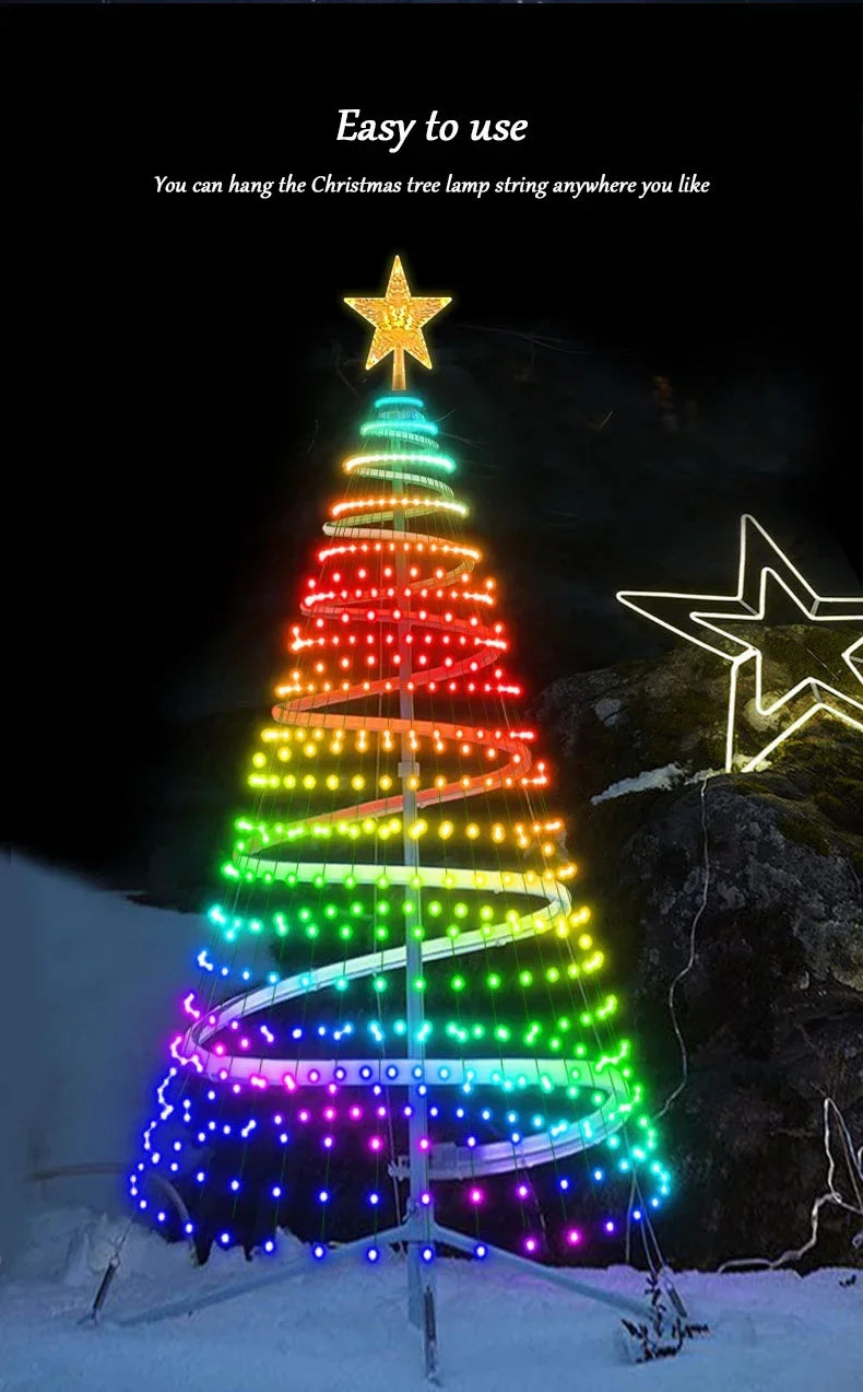 Smart Christmas Tree Lights App DIY Text Pictures Music Rhythm LED RGB String Li - View 17